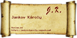 Jankov Károly névjegykártya