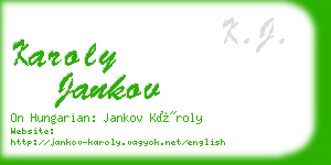 karoly jankov business card